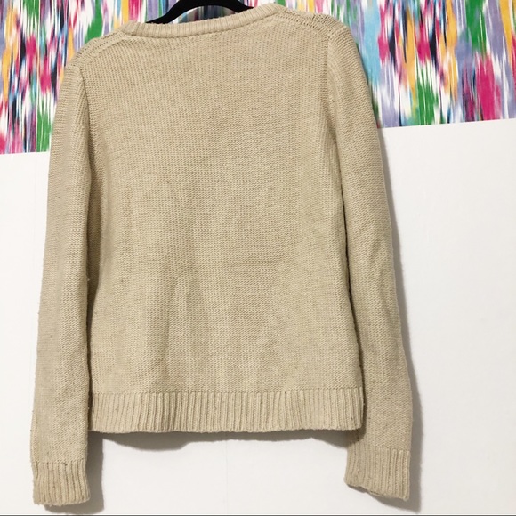 J.Crew cable knit light tan sweater - Picture 4 of 6